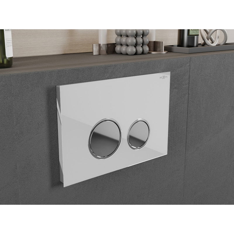 Mexen Fenix 06 splachovacie tlačidlo, biele - 600620