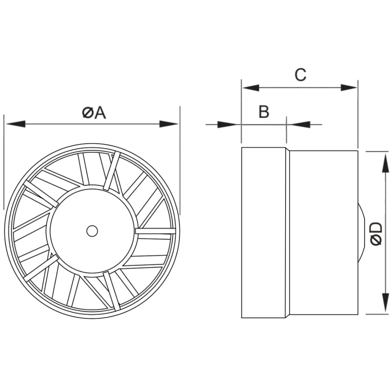 Mexen ZXR 150 kanálový kúpeľňový ventilátor, biely - W9607-150-00
