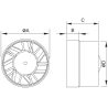 Mexen ZXR 150 kanálový kúpeľňový ventilátor, biely - W9607-150-00