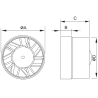 Mexen ZXR 150 kúpeľňový kanálový ventilátor, biely - W9607-150-00