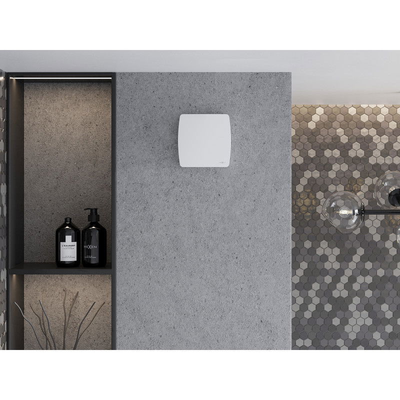 Mexen AXS 100 kúpeľňový ventilátor s časovačom, biely - W9601-100T-00