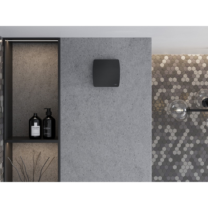 Mexen AXS 100 kúpeľňový ventilátor so snímačom vlhkosti, čierny - W9601-100H-70