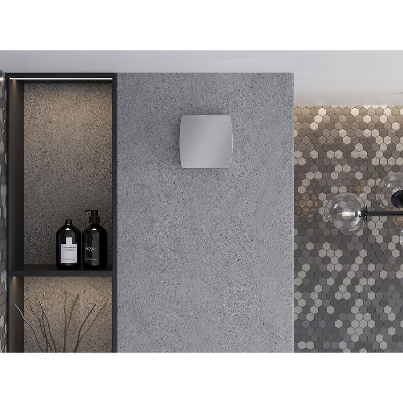 Mexen AXS 100 kúpeľňový ventilátor s časovačom, strieborný - W9601-100T-11