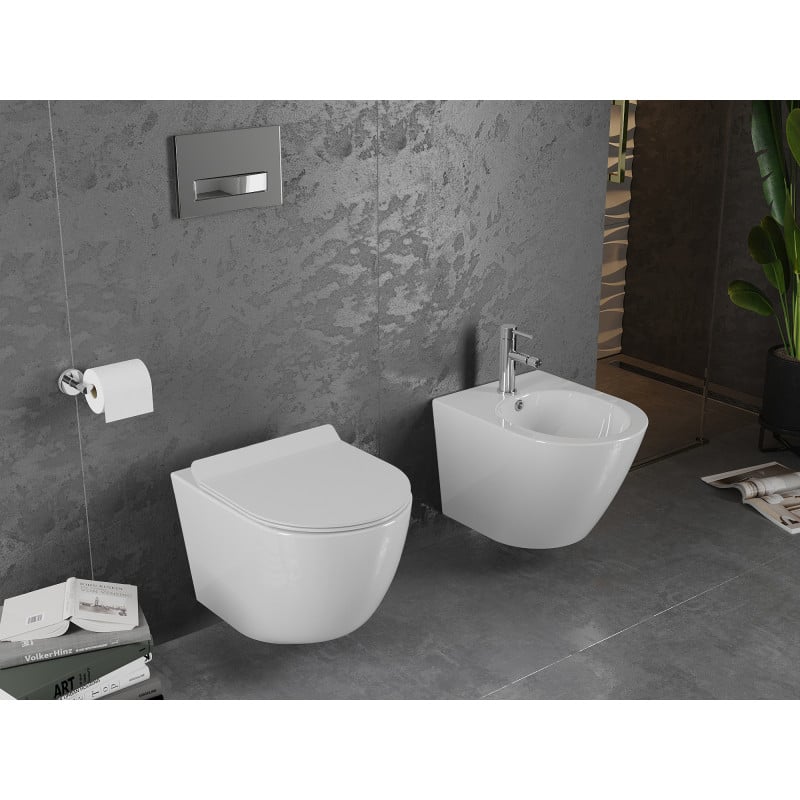 Mexen Lena WC misa Rimless s doskou s pomalým klesaním slim, duroplast, biela lesk - 30224000