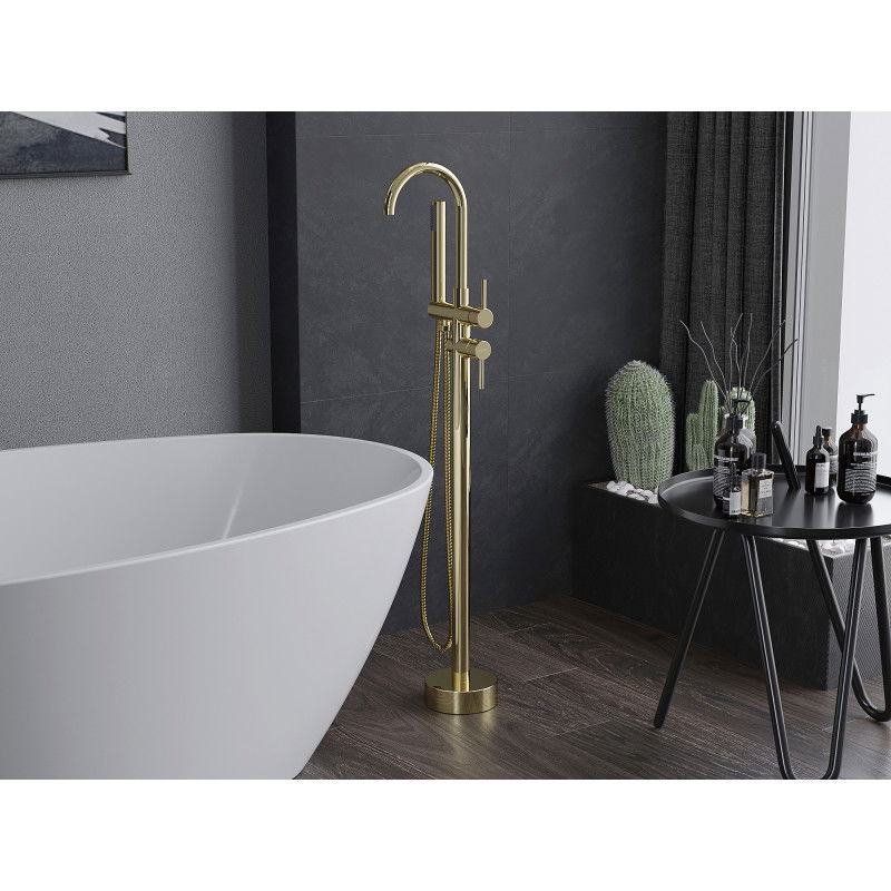 Mexen Alma voľne stojaca vaňová batéria, zlatá - 75033-50