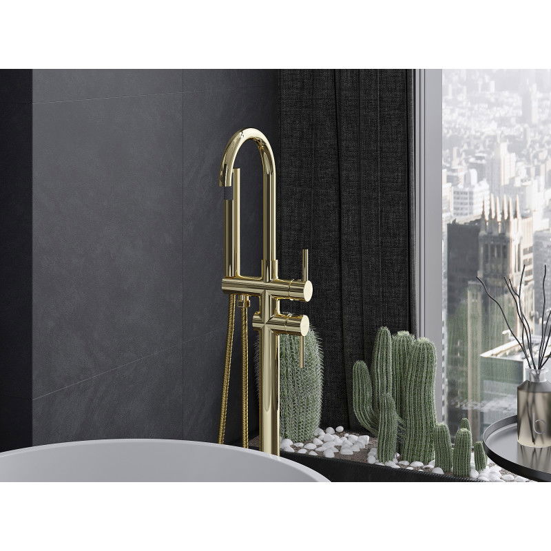 Mexen Alma voľne stojaca vaňová batéria, zlatá - 75033-50