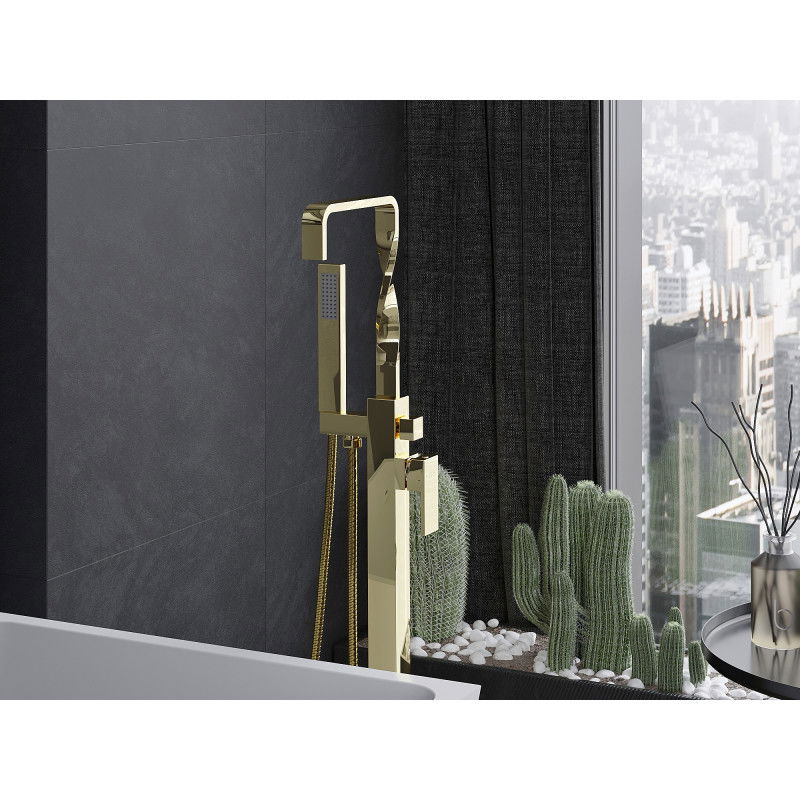 Mexen Avila voľne stojaca vaňová batéria, zlatá - 75833-50