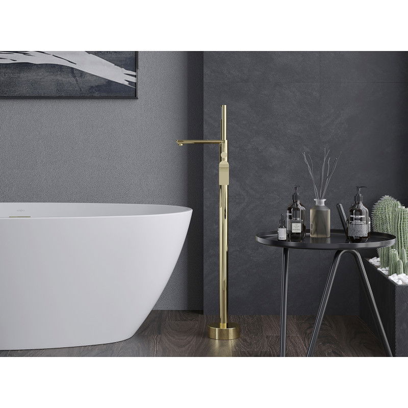 Mexen Leda samostatne stojaca vaňová batéria, zlatá - 75633-50