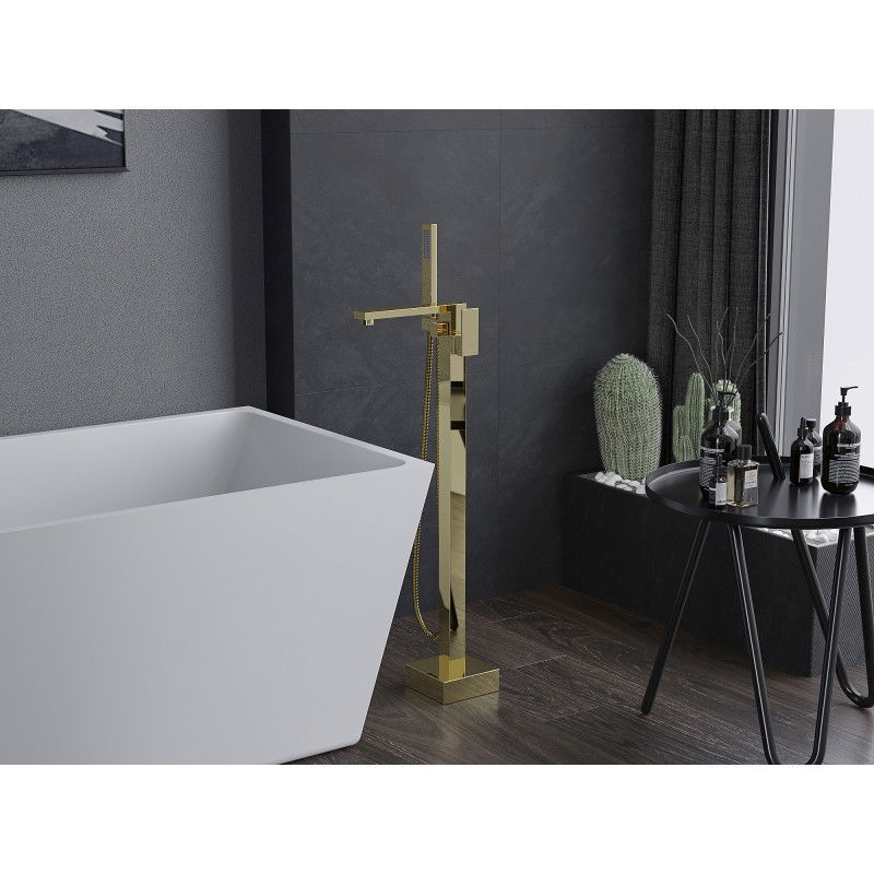 Mexen Urano voľne stojaca vaňová batéria, zlatá - 75233-50