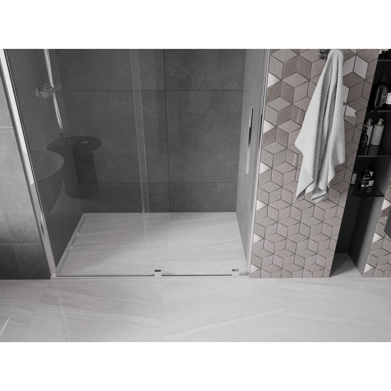Mexen Velar posuvné sprchové dvere 140 cm, priehľadné, chróm - 871-140-000-01-01