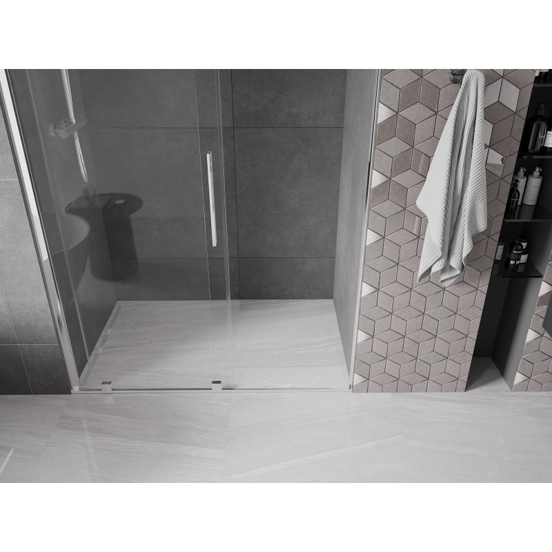 Mexen Velar posuvné sprchové dvere 140 cm, priehľadné, chróm - 871-140-000-01-01