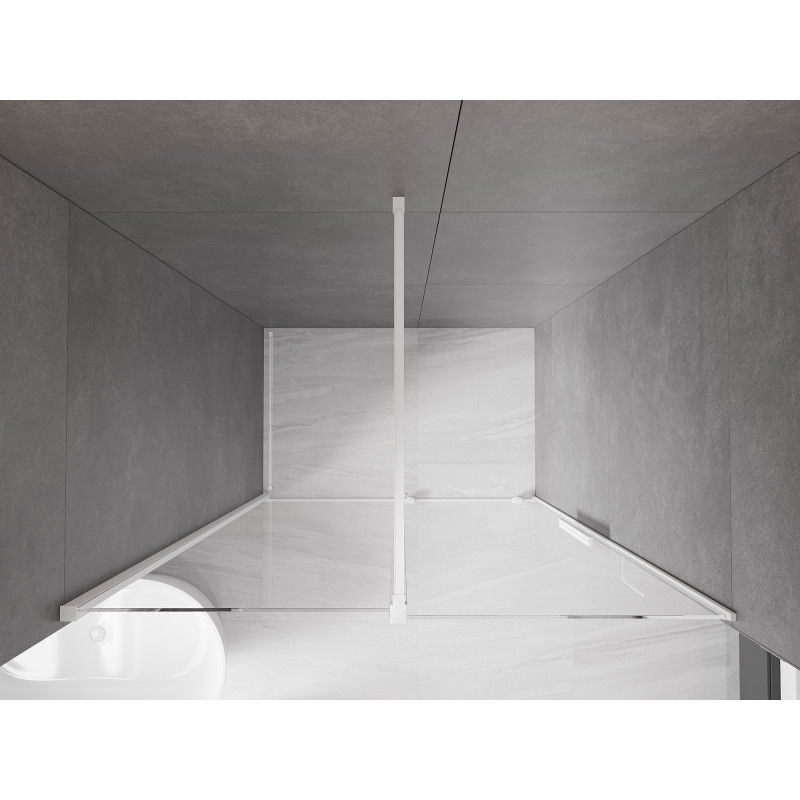 Mexen Velar sprchové dvere posuvné 150 cm, transparentné, biele - 871-150-000-01-20