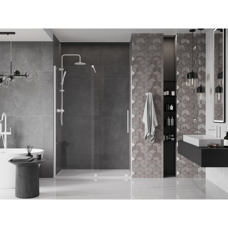 Mexen Velar posuvné sprchové dvere 150 cm, transparentné, biele - 871-150-000-01-20