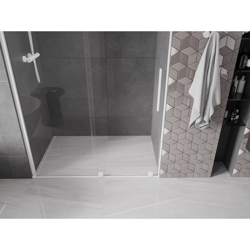 Mexen Velar posuvné sprchové dvere 150 cm, transparentné, biele - 871-150-000-01-20