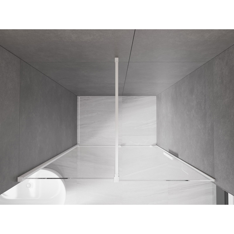 Mexen Velar posuvné sprchové dvere 160 cm, transparentné, biele - 871-160-000-01-20
