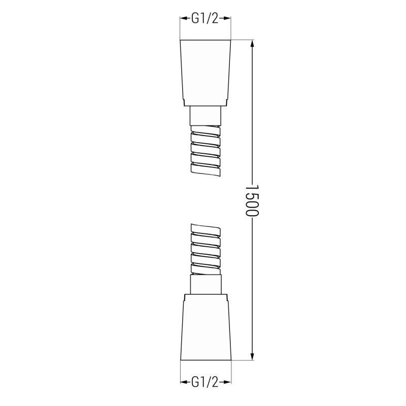 Mexen sprchová hadica 150 cm, zbraňová sivá, leštená - 79460-66