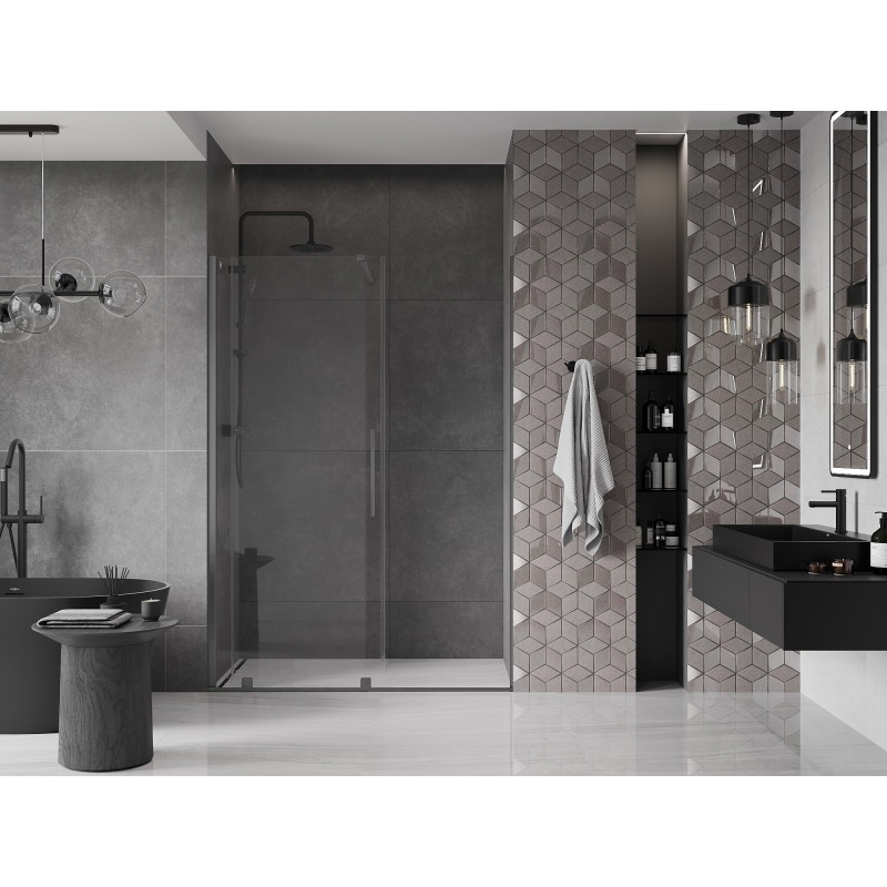 Mexen Velar posuvné sprchové dvere 160 cm, transparentné, brúsená gun gray - 871-160-000-01-66