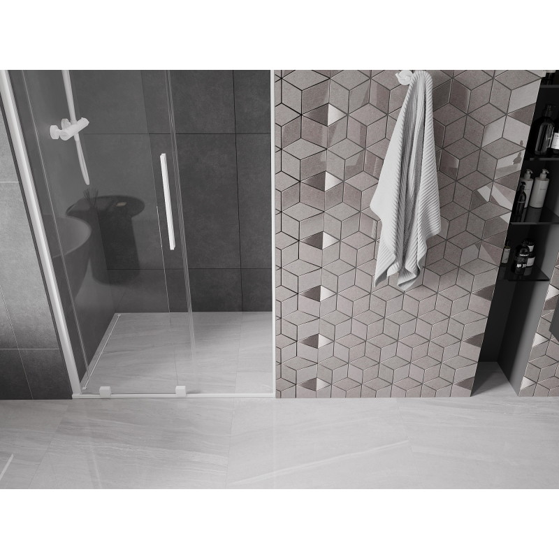 Mexen Velar posuvné sprchové dvere 100 cm, priehľadné, biele - 871-100-000-01-20