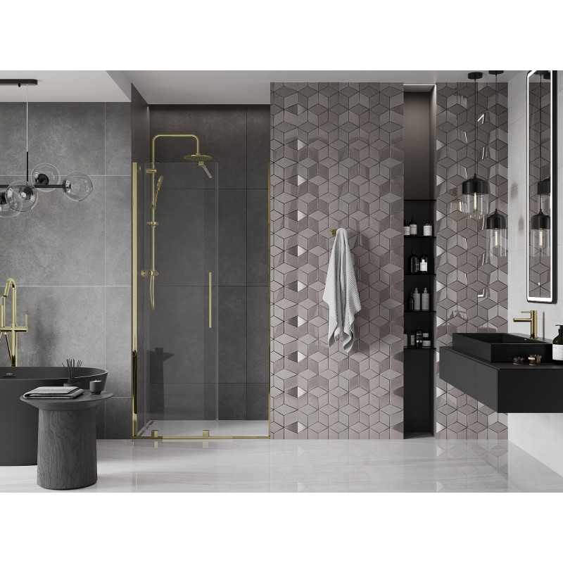 Mexen Velar posuvné sprchové dvere 120 cm, transparentné, zlaté - 871-120-000-01-50