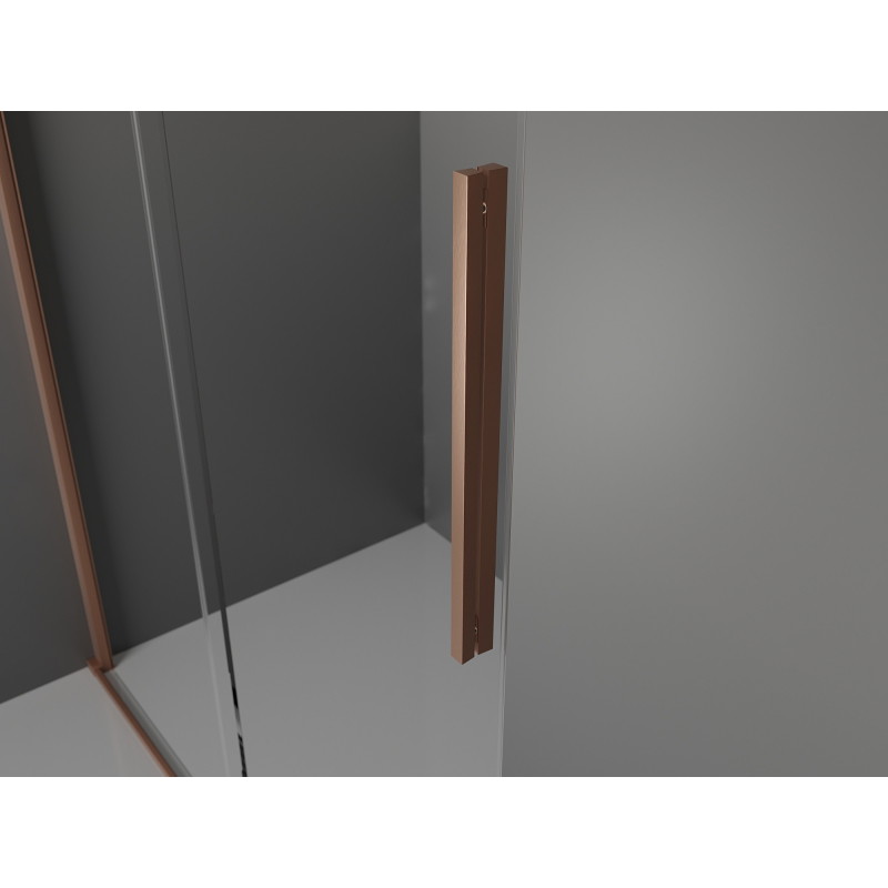 Mexen Velar posuvné sprchové dvere 160 cm, transparentné, brúsená meď - 871-160-000-01-65
