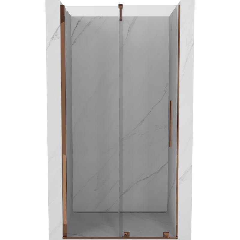 Mexen Velar posuvné sprchové dvere 110 cm, transparentné, ružové zlato - 871-110-000-01-60