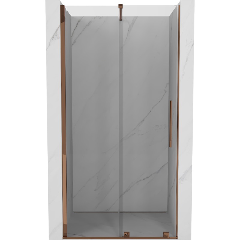 Mexen Velar sprchové dvere posuvné 110 cm, transparentné, ružové zlato - 871-110-000-01-60