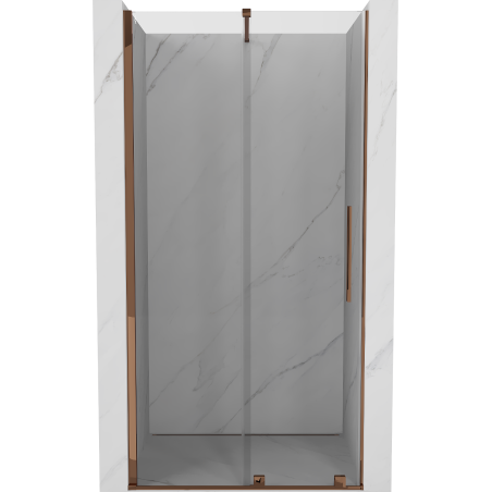 Mexen Velar sprchové dvere posuvné 110 cm, transparentné, ružové zlato - 871-110-000-01-60