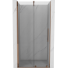 Mexen Velar sprchové dvere posuvné 110 cm, transparentné, ružové zlato - 871-110-000-01-60