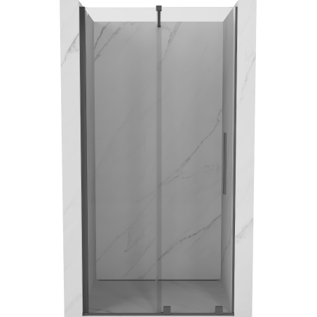 Mexen Velar posuvné sprchové dvere 90 cm, transparentné, brúsená farba zbraňovej ocele - 871-090-000-01-66