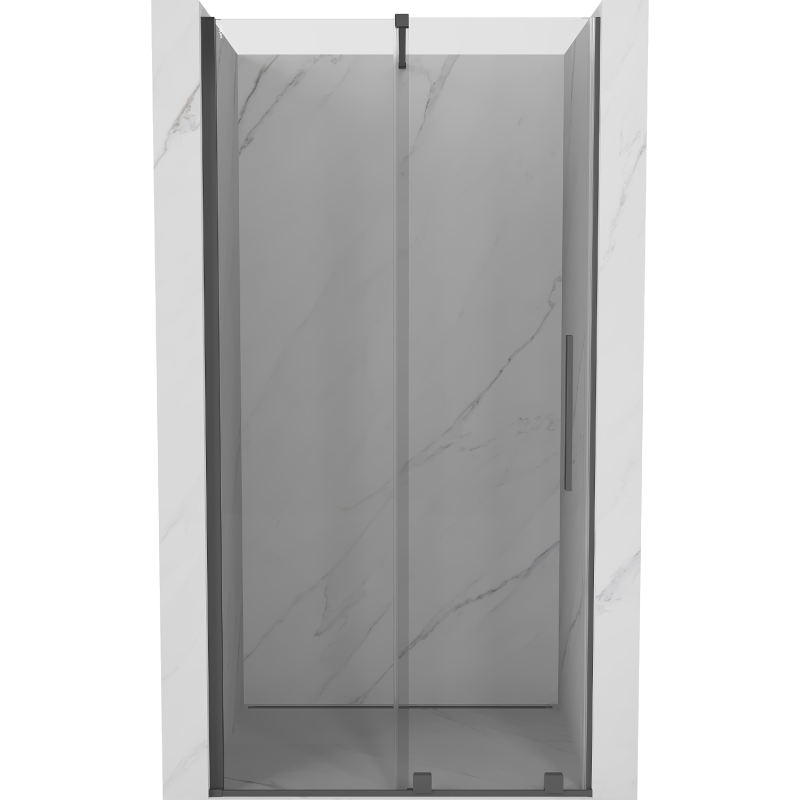 Mexen Velar posuvné sprchové dvere 100 cm, transparentné, kartáčovaná gun gray - 871-100-000-01-66