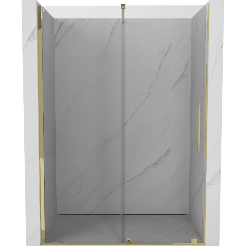 Mexen Velar sprchové dvere posuvné 140 cm, transparentné, zlaté - 871-140-000-01-50