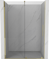 Mexen Velar posúvacie sprchové dvere 160 cm, Priehľadné, zlaté - 871-160-000-01-50
