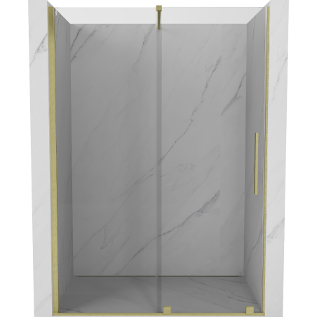 Mexen Velar posuvné sprchové dvere 140 cm, transparentné, zlaté kartáčované - 871-140-000-01-55