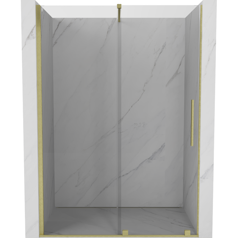 Mexen Velar posuvné sprchové dvere 150 cm, transparentné, zlaté kartáčované - 871-150-000-01-55