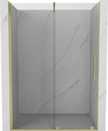 Mexen Velar posúvacie sprchové dvere 150 cm, Priehľadné, zlaté kefované - 871-150-000-01-55