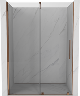 Mexen Velar sprchové dvere posuvné 130 cm, transparentné, ružové zlato - 871-130-000-01-60