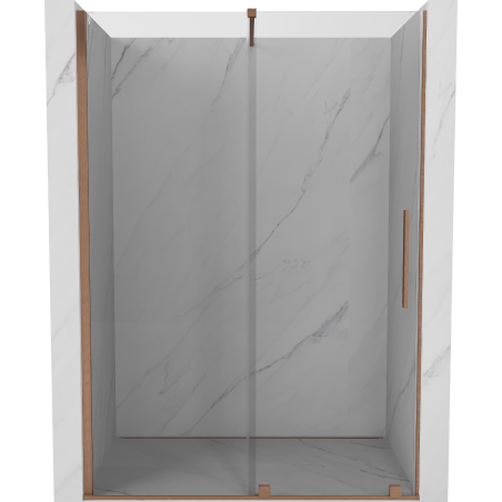 Mexen Velar posuvné sprchové dvere 130 cm, transparentné, brúsená meď - 871-130-000-01-65