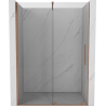 Mexen Velar posuvné sprchové dvere 130 cm, transparentné, brúsená meď - 871-130-000-01-65