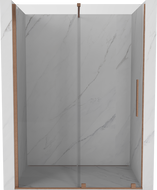 Mexen Velar posúvacie sprchové dvere 140 cm, Priehľadné, kefovaná meď - 871-140-000-01-65