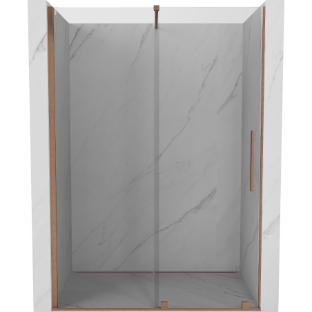 Mexen Velar posuvné sprchové dvere 150 cm, transparentné, brúsená meď - 871-150-000-01-65
