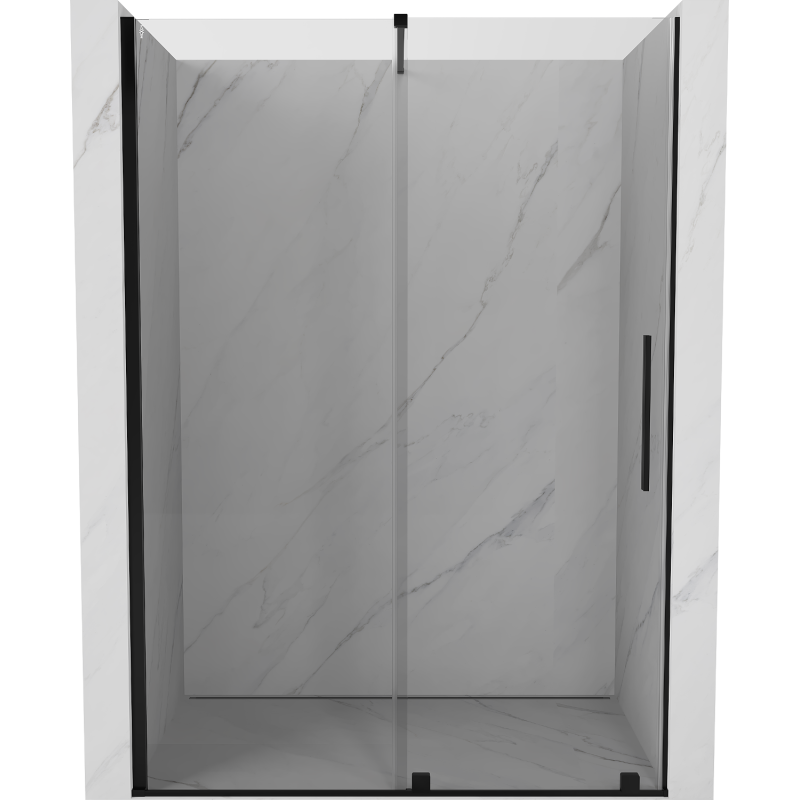 Mexen Velar posuvné sprchové dvere 140 cm, transparentné, čierne - 871-140-000-01-70