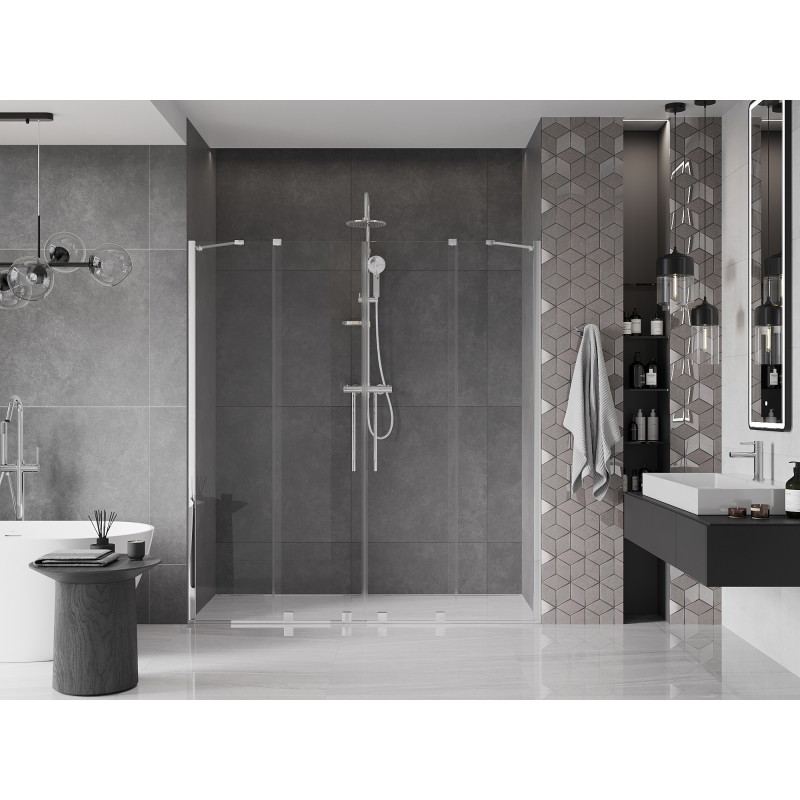 Mexen Velar Duo posuvné sprchové dvere 180 cm, transparentné, chróm - 871-180-000-02-01