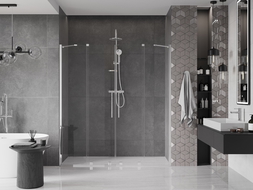 Mexen Velar Duo sprchové dvere posuvné 180 cm, transparentné, chróm - 871-180-000-02-01