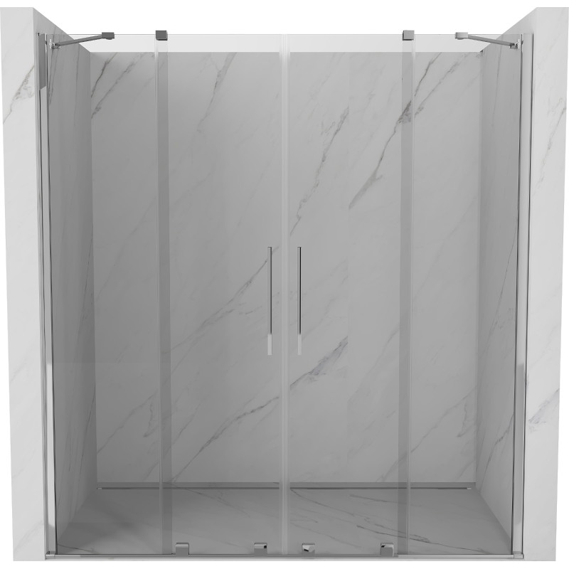 Mexen Velar Dvojité posuvné sprchové dvere 200 cm, transparentné, chróm - 871-200-000-02-01
