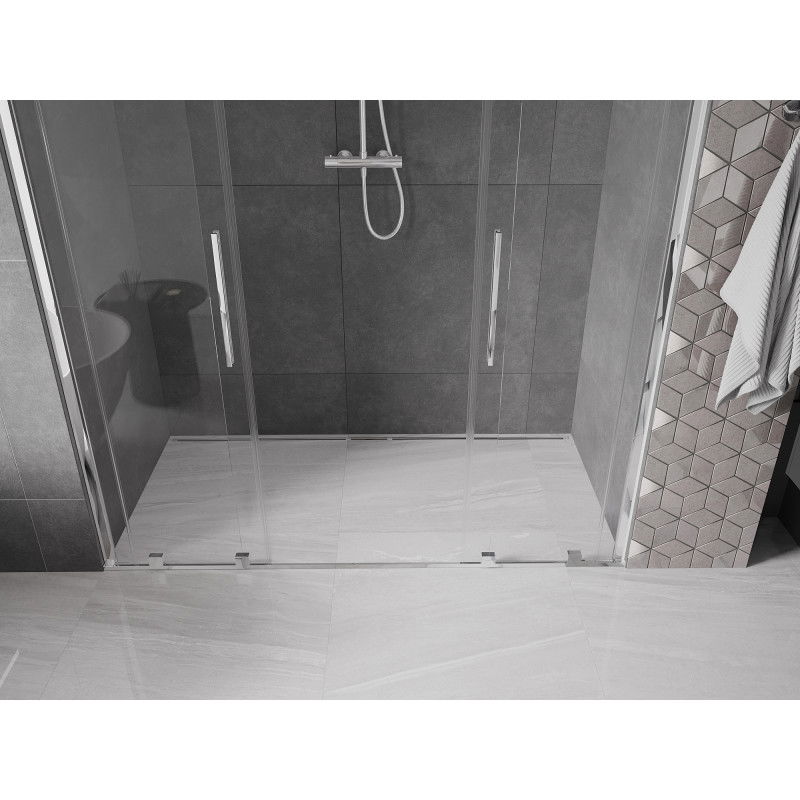 Mexen Velar Duo posuvné sprchové dvere 200 cm, transparentné, chróm - 871-200-000-02-01