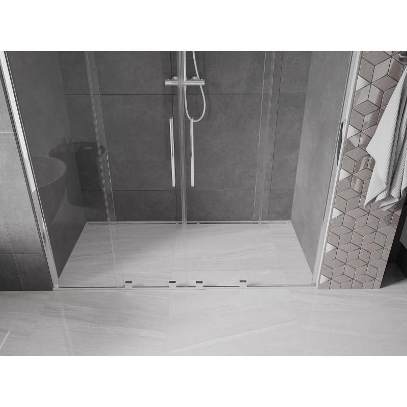 Mexen Velar Duo posuvné sprchové dvere 170 cm, priehľadné, chróm - 871-170-000-02-01