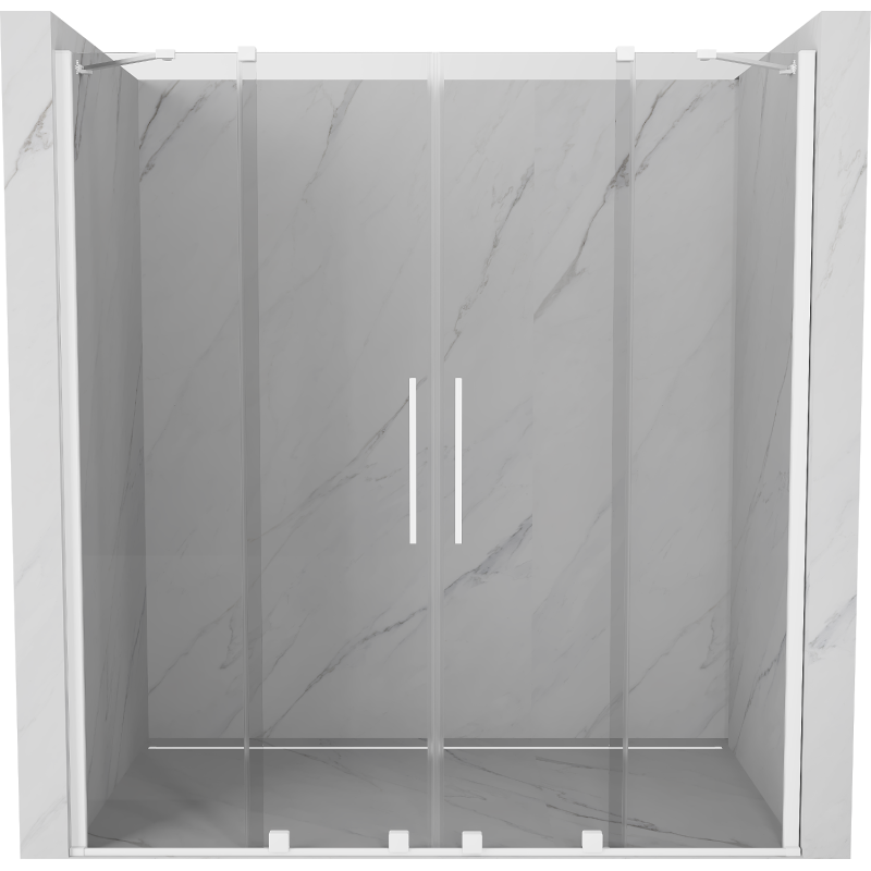 Mexen Velar Duo posuvné sprchové dvere 170 cm, transparentné, biele - 871-170-000-02-20