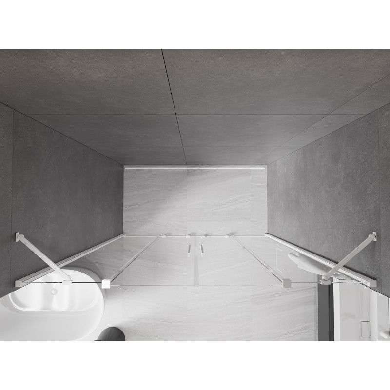 Mexen Velar Duo posuvné sprchové dvere 170 cm, transparentné, biele - 871-170-000-02-20