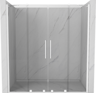 Mexen Velar Duo posúvacie sprchové dvere 180 cm, Priehľadné, Biele - 871-180-000-02-20