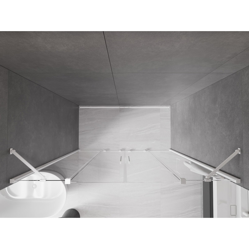 Mexen Velar Duo posuvné sprchové dvere 200 cm, transparentné, biele - 871-200-000-02-20